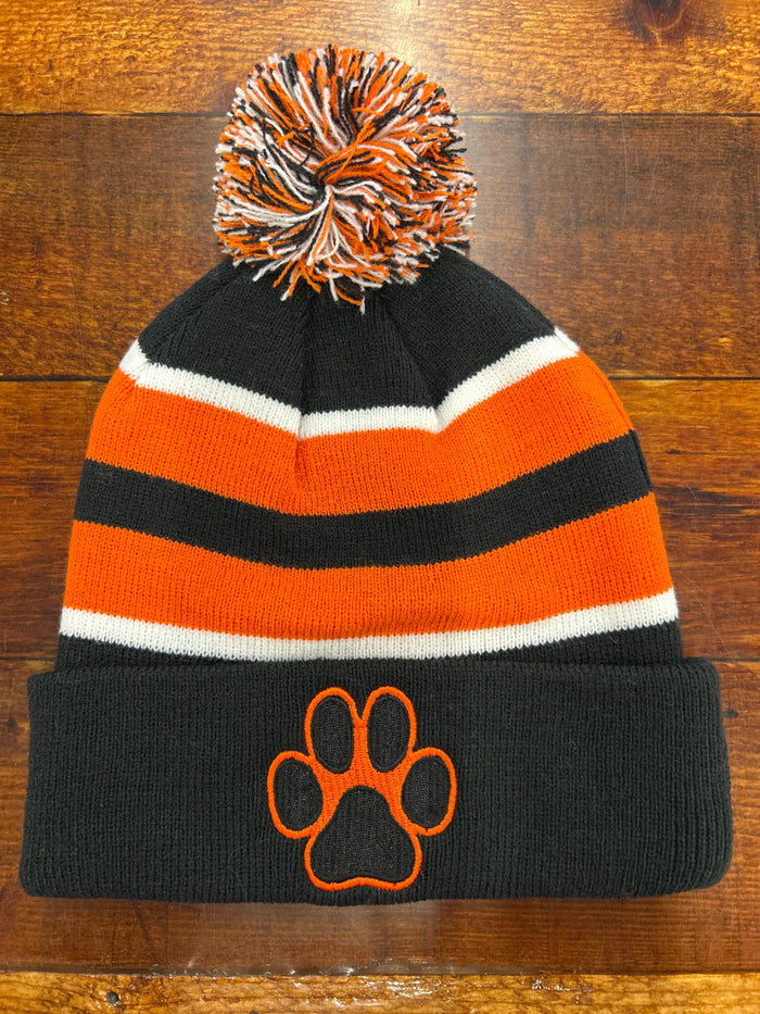 KNIT FOLDOVER POM-POM BEANIE