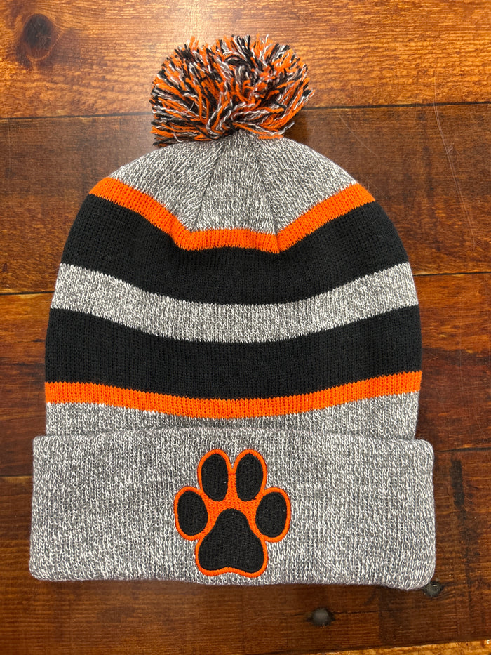 KNIT FOLDOVER POM-POM BEANIE