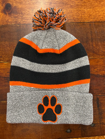 KNIT FOLDOVER POM-POM BEANIE