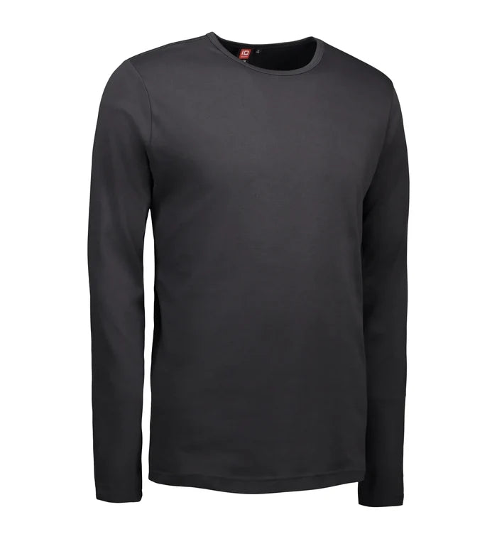 Koksgrå långärmad t-shirt för herr