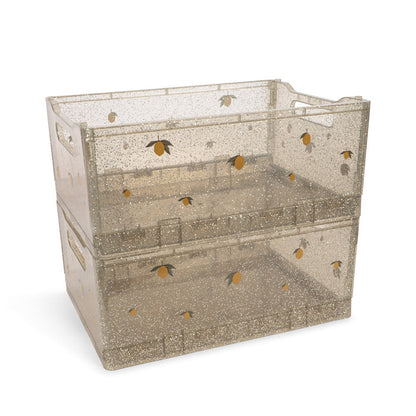 Konges Slojd – Glitter Storage Boxes – Sparkling Blue (2 Pack)