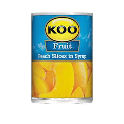 KOO Peach Slices in Syrup (410 g) | Food, South African | USA's #1 Source for South African Foods - AubergineFoods.com