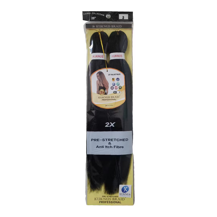 Kuknus Braid Professional Pre-Stretched Braiding Hair 26" 2 Pack
