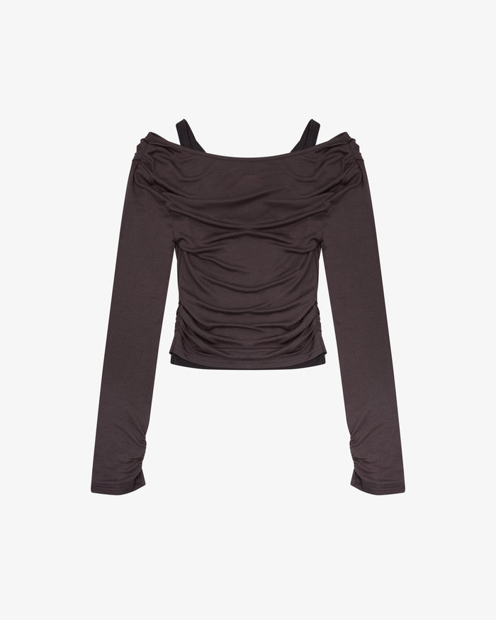 LAYERED LS TOP - Charcoal