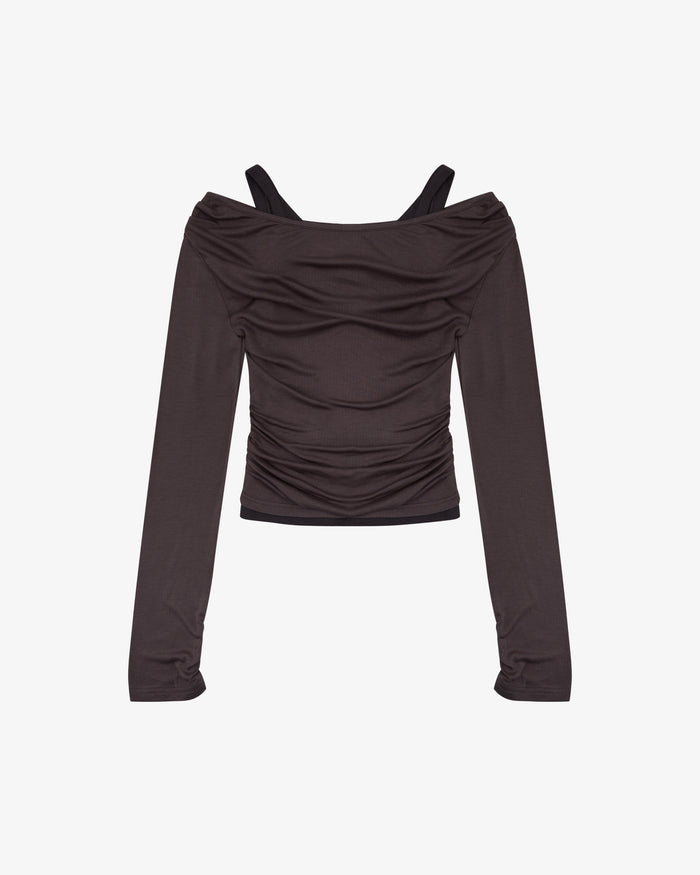 LAYERED LS TOP - Charcoal
