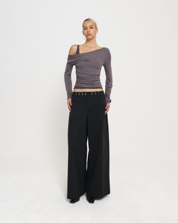 LAYERED LS TOP - Charcoal