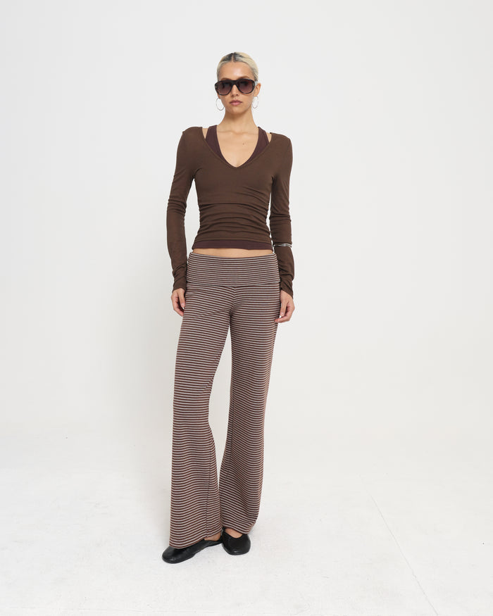 Layered Racer Tank - Milk Chocolate