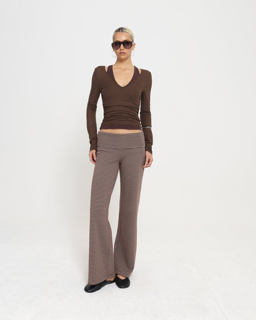 Layered Racer Tank - Milk Chocolate