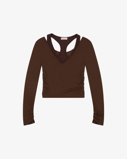 Layered Racer Tank - Milk Chocolate