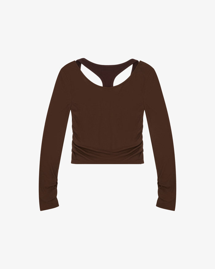 Layered Racer Tank - Milk Chocolate