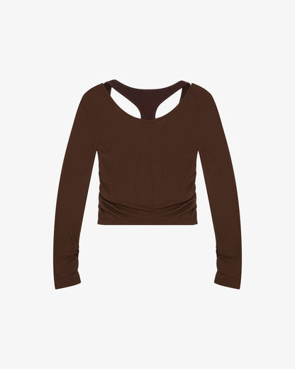 Layered Racer Tank - Milk Chocolate