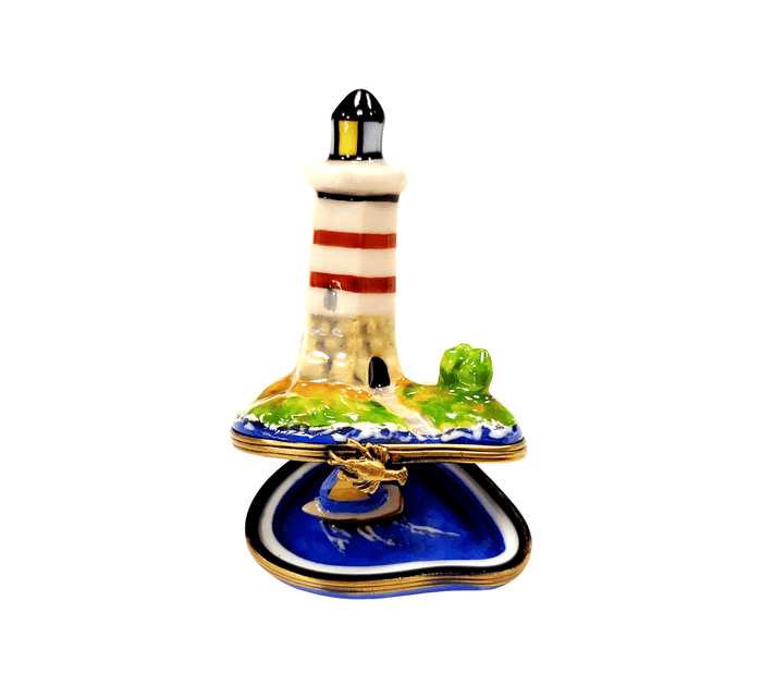 Lighthouse Boat Limoges Box Porcelain Limoges beach travel French Trinket Box