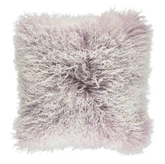 Lilac Tibetan Sheepskin Pillow