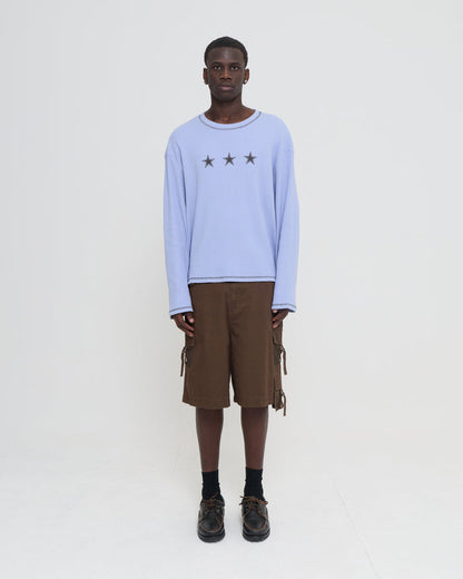 LS Waffle Tee - Dusty Blue