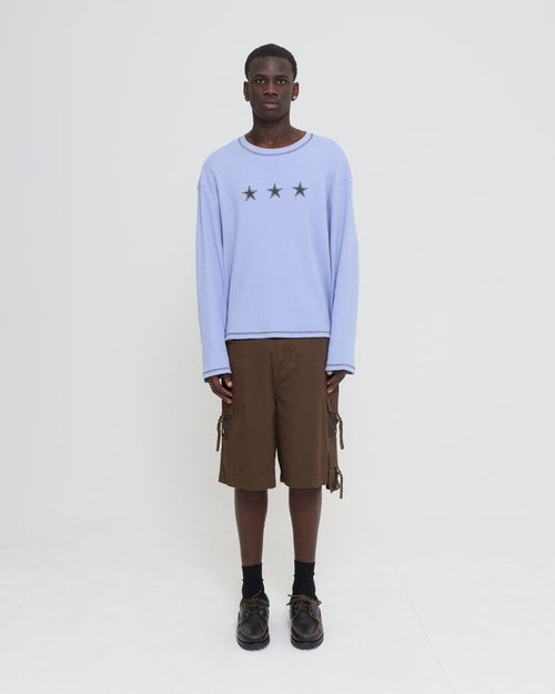 LS Waffle Tee - Dusty Blue