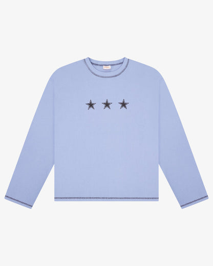 LS Waffle Tee - Dusty Blue