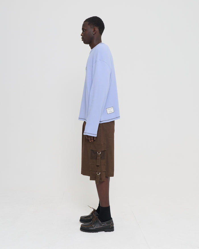 LS Waffle Tee - Dusty Blue