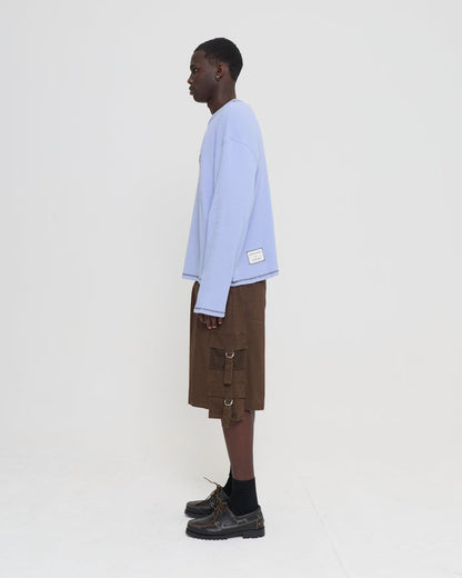 LS Waffle Tee - Dusty Blue