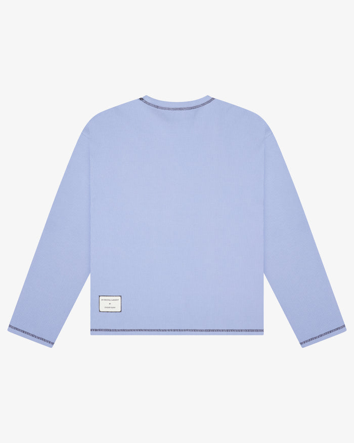 LS Waffle Tee - Dusty Blue