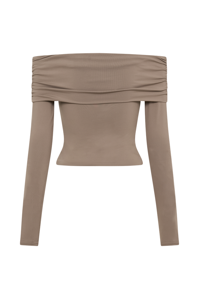 Lucinda Recycled Nylon Off Shoulder Top - Coco