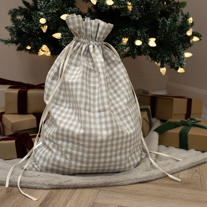Mabel & Fox - Beige Gingham Gift Sack - Mabel & Fox