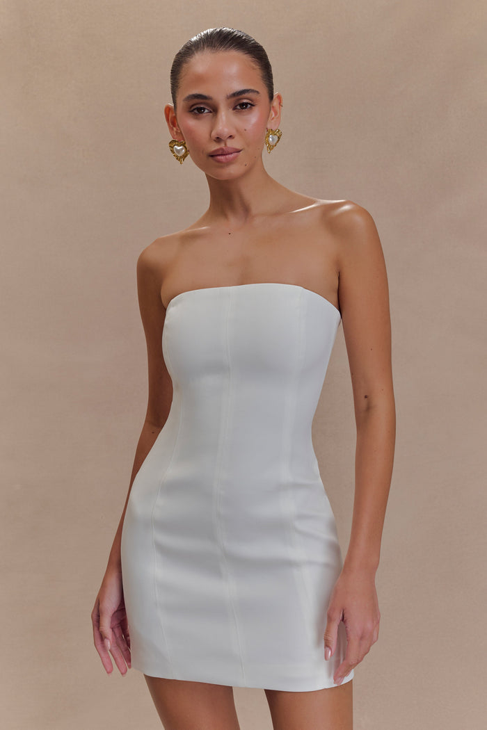 Maci Crepe Mini Dress - White