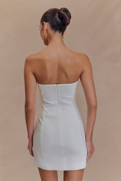 Maci Crepe Mini Dress - White