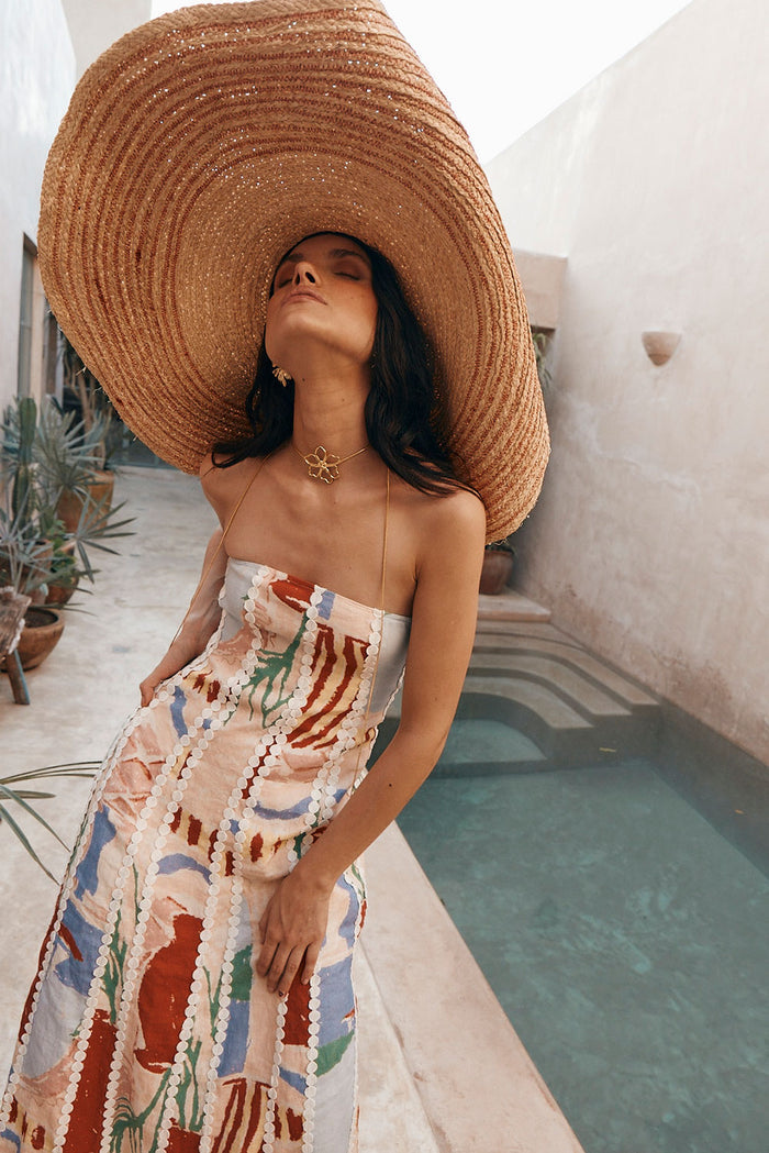 Maddalena Maxi Dress - Red Blue