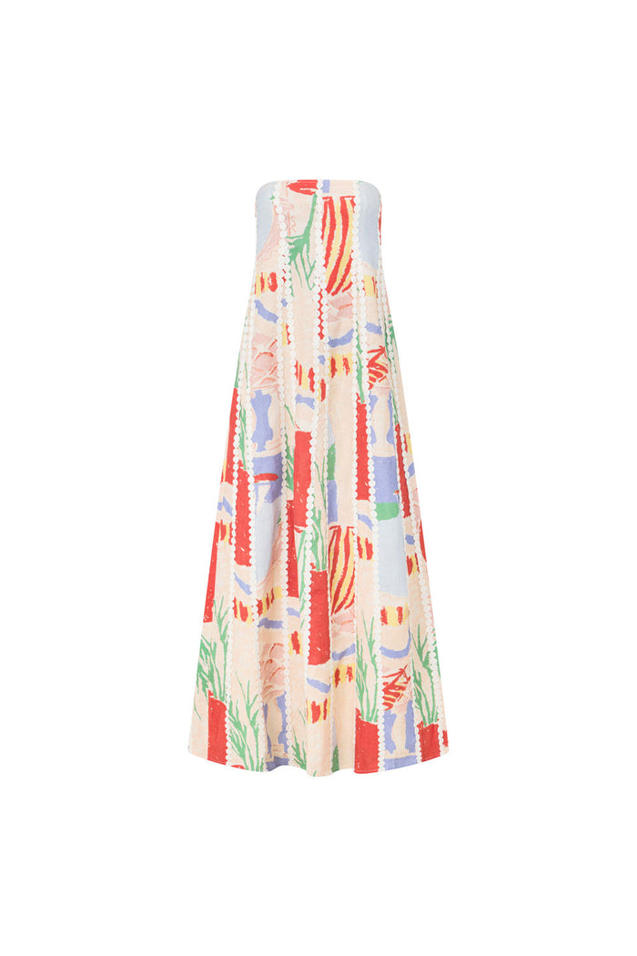 Maddalena Maxi Dress - Red Blue