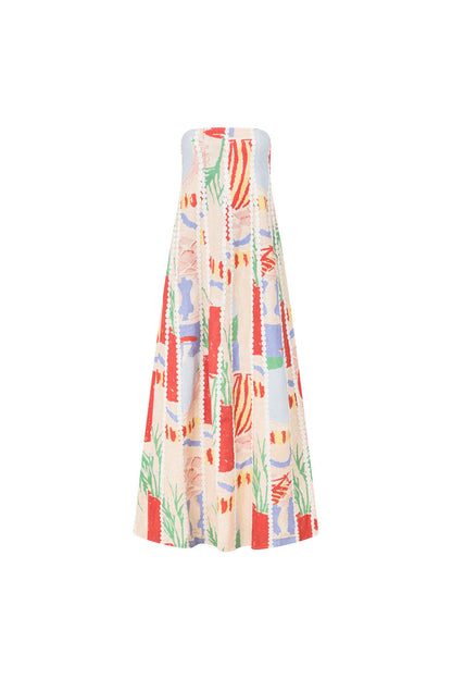 Maddalena Maxi Dress - Red Blue