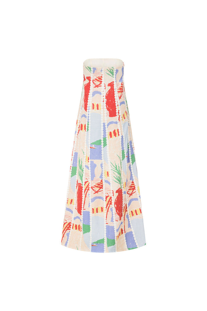 Maddalena Maxi Dress - Red Blue