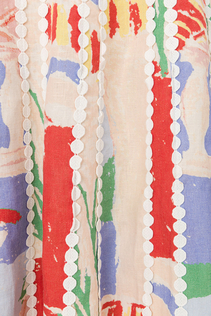 Maddalena Maxi Dress - Red Blue