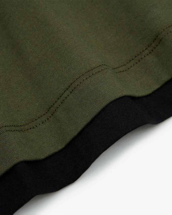 MADELEINE LAYERED TEE - Olive / Black