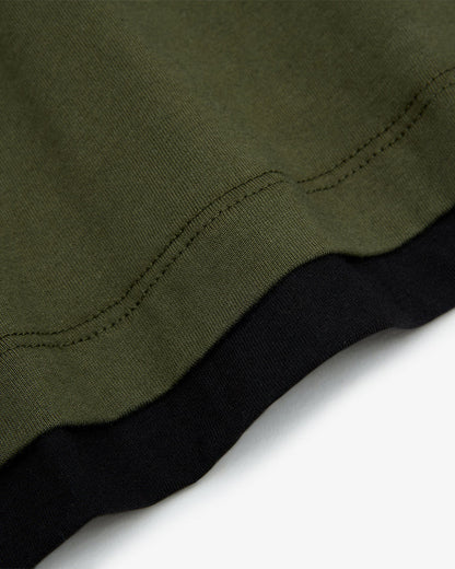 MADELEINE LAYERED TEE - Olive / Black