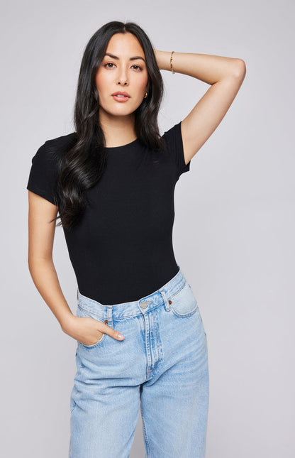 Gentle Fawn Madison tee, crew neck fitted black tee, Canadian.