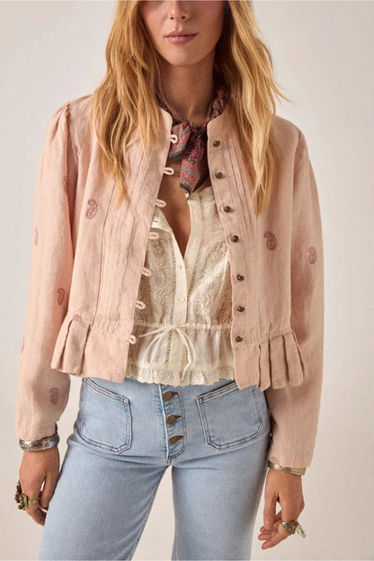 Front gallery image of Maison Hotel Edgar Jacket Antique Blush styled outfit Shop Maison Hotel at Dotique gallery 1