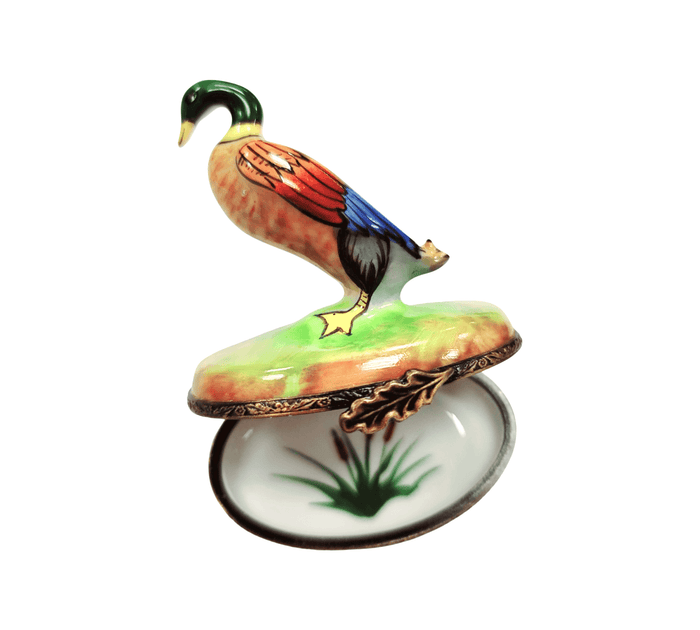 Charming Mallard Duck Figurine Porcelain Limoges bird limoges boxes French Trinket Box