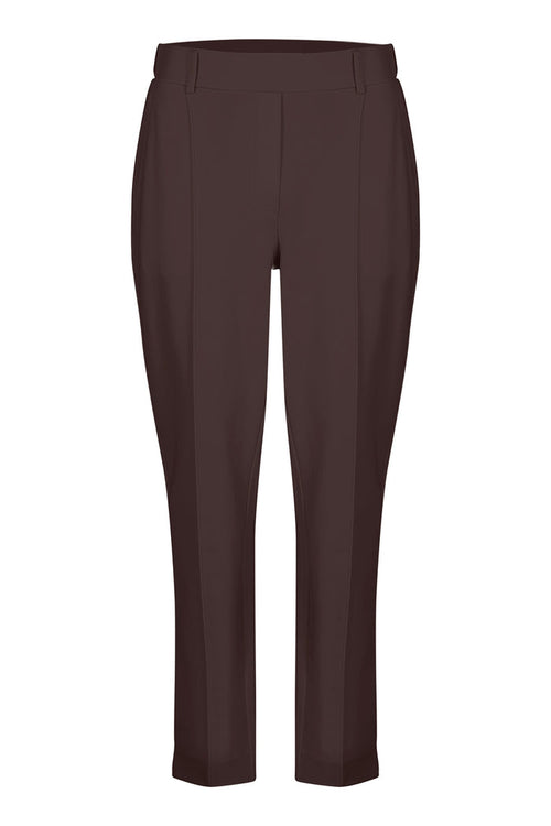 Shop the Margittes Smart Tapered Joggers in Chocolate Brown at Dotique. Cotton-modal stretch trousers with a flattering tapered fit, front seam detail and effortless everyday style.