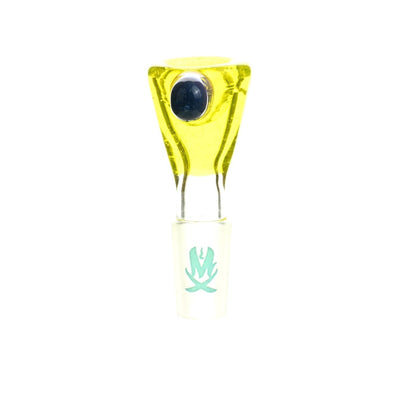 Mathematix Thick Funnel Colored Handle 108 14mm Dry Herb Slide - Smoke Spot Glass