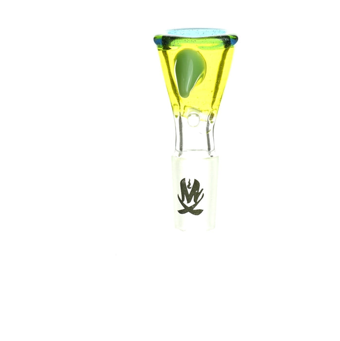 Mathematix Tri Color Funnel Ice Pinch 14 mm Glass Bowl - Smoke Spot Glass