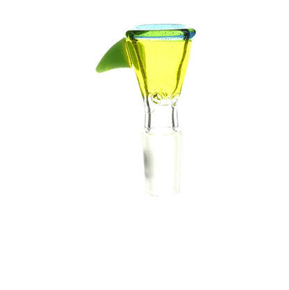 Side view of Mathematix Tri Color Funnel Ice Pinch 14 mm Glass Bowl