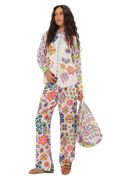 Me369 Isabel Markers Printed Shirt by Me369 vibrant hand-painted design Shop Me369 at Dotique fashion retailer