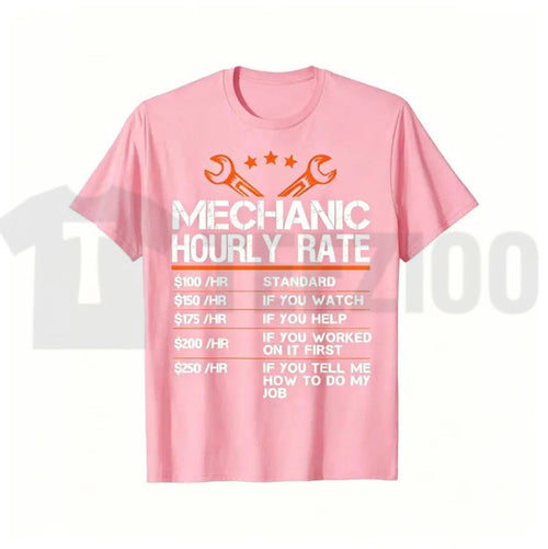 Mechanic Hourly Rate Funny Auto Repair Labor Rates Summer Graphic T-Shirt - Teezioo
