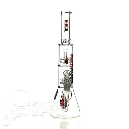 Medicali glass 13 inch double showerhead beaker - Smoke Spot Smoke Shop