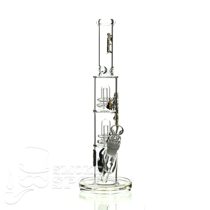 Medicali glass 13 inch double stack showerhead straight - Smoke Spot Smoke Shop