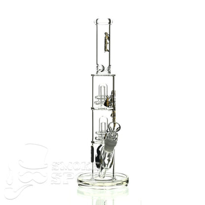 Medicali glass 13 inch double stack showerhead straight - Smoke Spot Smoke Shop