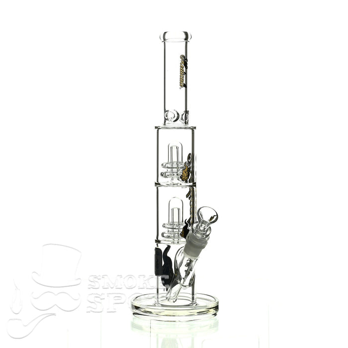Medicali glass 13 inch double stack showerhead straight - Smoke Spot Smoke Shop