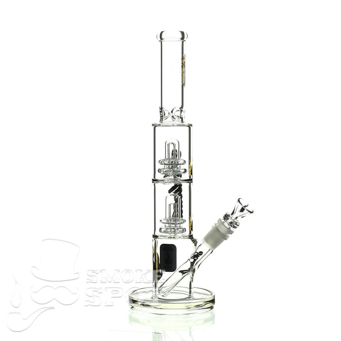 Medicali glass 13 inch double stack showerhead straight - Smoke Spot Smoke Shop