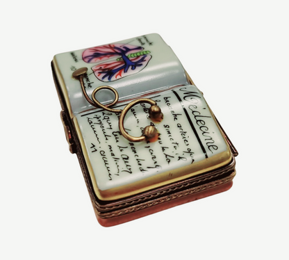 Medicine Book Limoges Trinket Box Porcelain Limoges professional books French Trinket Box