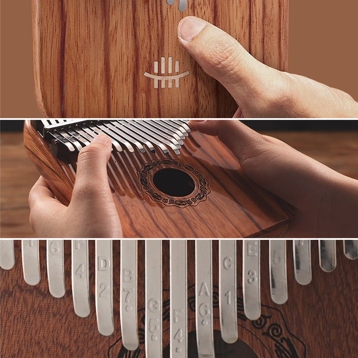 Meditation Red Rosewood Kalimba 21 Key | Wide Range & Comfortable Grip Hluru